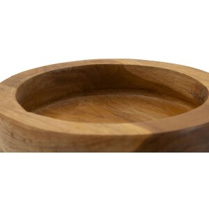 Bandeja Erusi Simple Teca Ø 15x9,5 cm Marrón Teca reciclada Hecha a mano