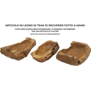Mauro Ferretti cuenco decorativo Narro 31x21x8 cm marrón