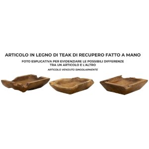 Mauro Ferretti Kutak cuenco decorativo 25x19x7 cm marrón
