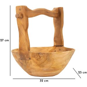 Mauro Ferretti cuenco decorativo Timbo forma de cesta 32x25x27 cm marrón