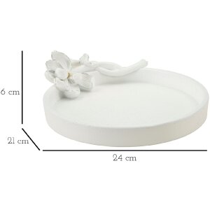 Mauro Ferretti Magnolia cuenco decorativo 24x21x6 cm blanco