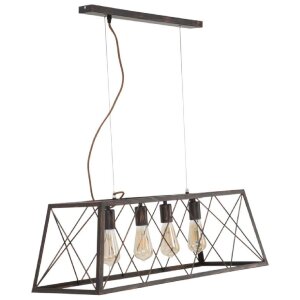 Lámpara de techo industrial Mauro Ferretti 78x30x26,5 cm oscura