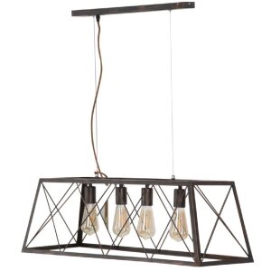 Lámpara de techo industrial Mauro Ferretti 78x30x26,5 cm oscura