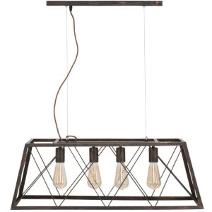 Lámpara de techo industrial Mauro Ferretti 78x30x26,5 cm oscura