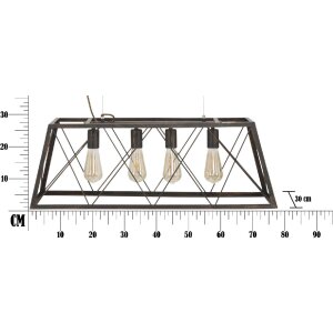 Lámpara de techo industrial Mauro Ferretti 78x30x26,5 cm oscura