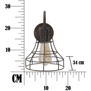 Aplique Mauro Ferretti industrial 34x18x27 cm oscuro