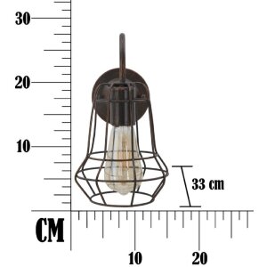 Mauro Ferretti aplique industrial E27 33x15x27,5 cm oscuro
