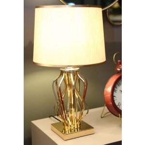 Mauro Ferretti lámpara de mesa Glam X E27 Ø 30x52 cm crema dorada