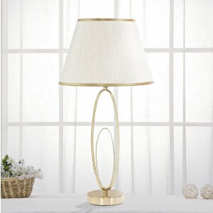 Mauro Ferretti lámpara de mesa Glam Flush E27 Ø 30x58 cm crema dorada