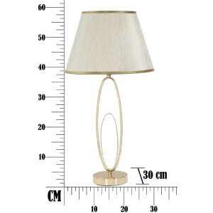 Mauro Ferretti lámpara de mesa Glam Flush E27 Ø 30x58 cm crema dorada