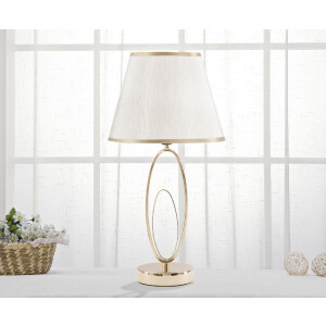Mauro Ferretti lámpara de mesa Glam Flush E27 Ø 24x47 cm crema dorada