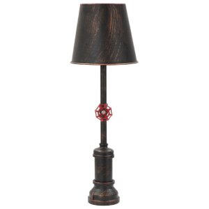 Mauro Ferretti Lámpara de mesa Manhattan Single E27 Ø 21x64 cm cobre negro