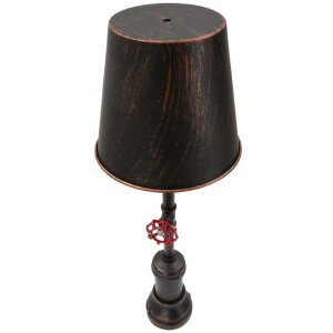 Mauro Ferretti Lámpara de mesa Manhattan Single E27 Ø 21x64 cm cobre negro