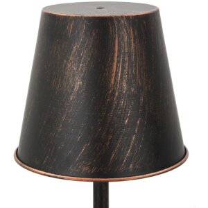 Mauro Ferretti Lámpara de mesa Manhattan Single E27 Ø 21x64 cm cobre negro