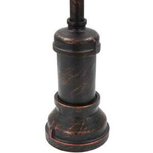 Mauro Ferretti Lámpara de mesa Manhattan Single E27 Ø 21x64 cm cobre negro