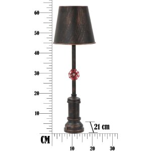 Mauro Ferretti Lámpara de mesa Manhattan Single E27 Ø 21x64 cm cobre negro