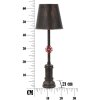 Mauro Ferretti Lámpara de mesa Manhattan Single E27 Ø 21x64 cm cobre negro