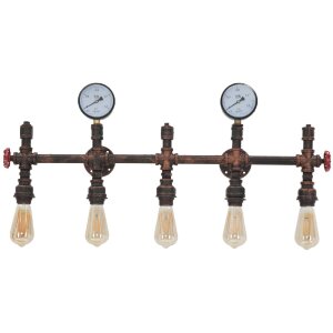 Mauro Ferretti aplique industrial 5 luces E27 86x9x32 cm negro