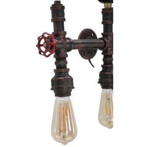 Mauro Ferretti aplique industrial 5 luces E27 86x9x32 cm negro