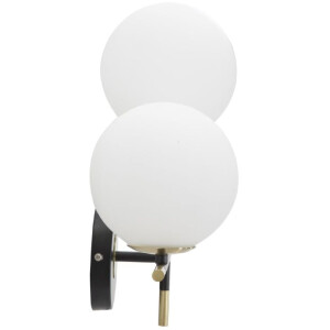 Mauro Ferretti aplique Darky doble E14 30x17x35 cm oro blanco negro