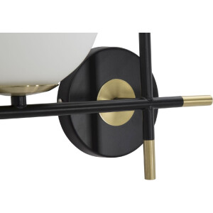 Mauro Ferretti aplique Darky doble E14 30x17x35 cm oro blanco negro