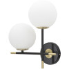 Mauro Ferretti aplique Darky doble E14 30x17x35 cm oro blanco negro