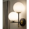 Mauro Ferretti aplique Darky doble E14 30x17x35 cm oro blanco negro