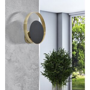 Aplique Mauro Ferretti Shuttle E14 25x8x25 cm oro negro
