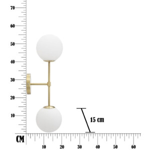 Mauro Ferretti aplique Glamy doble E14 15x21x55 cm oro blanco