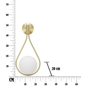 Aplique Mauro Ferretti Glamy Ablegen E14 24x20x52 cm blanco oro