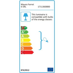 Aplique Mauro Ferretti Glamy Ablegen E14 24x20x52 cm blanco oro