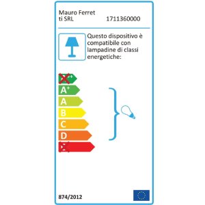 Aplique Mauro Ferretti Glamy Ablegen E14 24x20x52 cm blanco oro