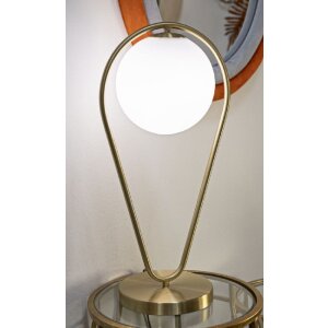 Mauro Ferretti Lámpara de mesa Glamy Ablegen E14 25x18x50 cm oro blanco