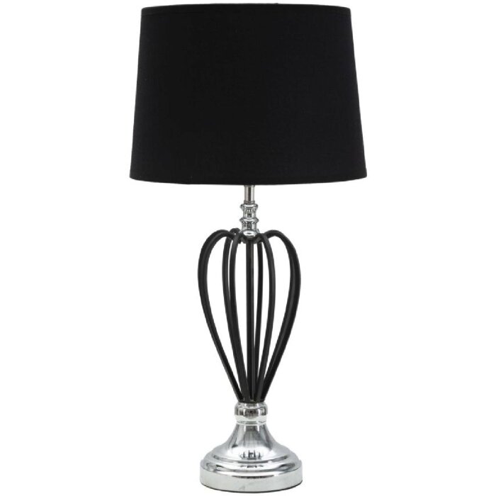 Mauro Ferretti Darky lámpara de mesa plata E27 Ø 28x56 cm negro plata