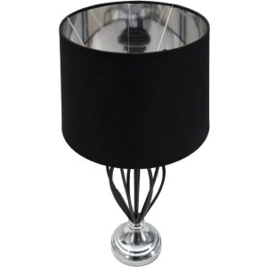 Mauro Ferretti Darky lámpara de mesa plata E27 Ø 28x56 cm negro plata