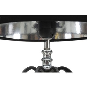Mauro Ferretti Darky lámpara de mesa plata E27 Ø 28x56 cm negro plata