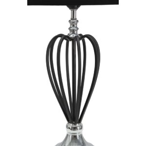 Mauro Ferretti Darky lámpara de mesa plata E27 Ø 28x56 cm negro plata