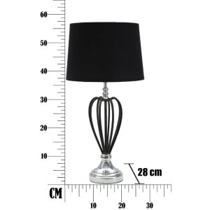 Mauro Ferretti Darky lámpara de mesa plata E27 Ø 28x56 cm negro plata