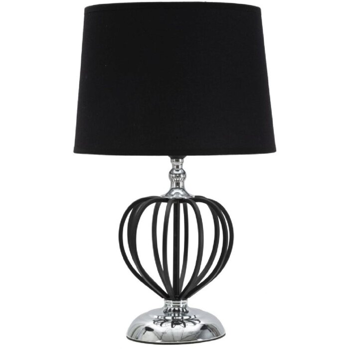 Mauro Ferretti Darky lámpara de mesa plata E27 Ø 28x44,5 cm negro plata