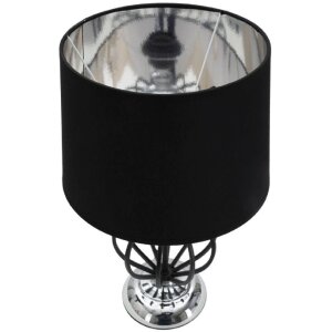 Mauro Ferretti Darky lámpara de mesa plata E27 Ø 28x44,5 cm negro plata