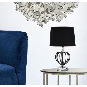 Mauro Ferretti Darky lámpara de mesa plata E27 Ø 28x44,5 cm negro plata
