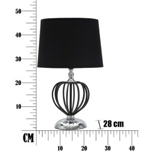 Mauro Ferretti Darky lámpara de mesa plata E27 Ø 28x44,5 cm negro plata