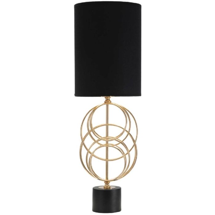 Mauro Ferretti Circly lámpara de mesa E27 Ø 22,5x65 cm oro negro