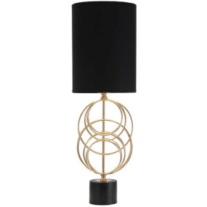 Mauro Ferretti Circly lámpara de mesa E27 Ø 22,5x65 cm oro negro