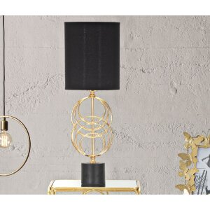 Mauro Ferretti Circly lámpara de mesa E27 Ø 22,5x65 cm oro negro