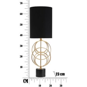 Mauro Ferretti Circly lámpara de mesa E27 Ø 22,5x65 cm oro negro