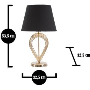 Mauro Ferretti lámpara de mesa Maxt E27 Ø 32,5x53,5 cm oro negro