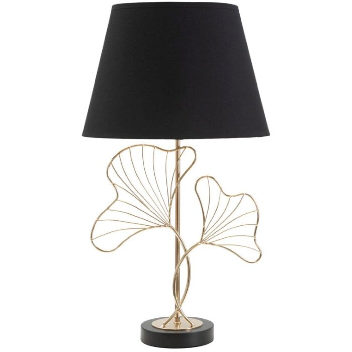 Mauro Ferretti lámpara de mesa hojas E27 Ø 30x60 cm oro negro