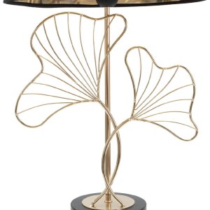 Mauro Ferretti lámpara de mesa hojas E27 Ø 30x60 cm oro negro