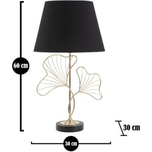 Mauro Ferretti lámpara de mesa hojas E27 Ø 30x60 cm oro negro